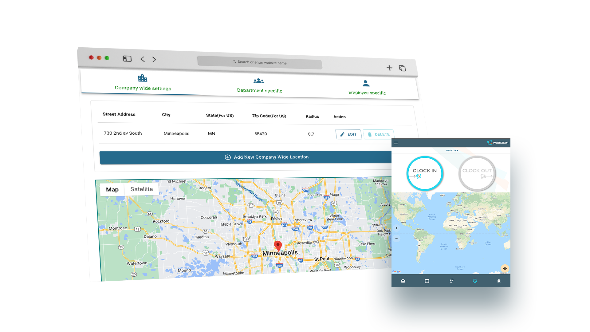 Worktrim.com timeclock system
