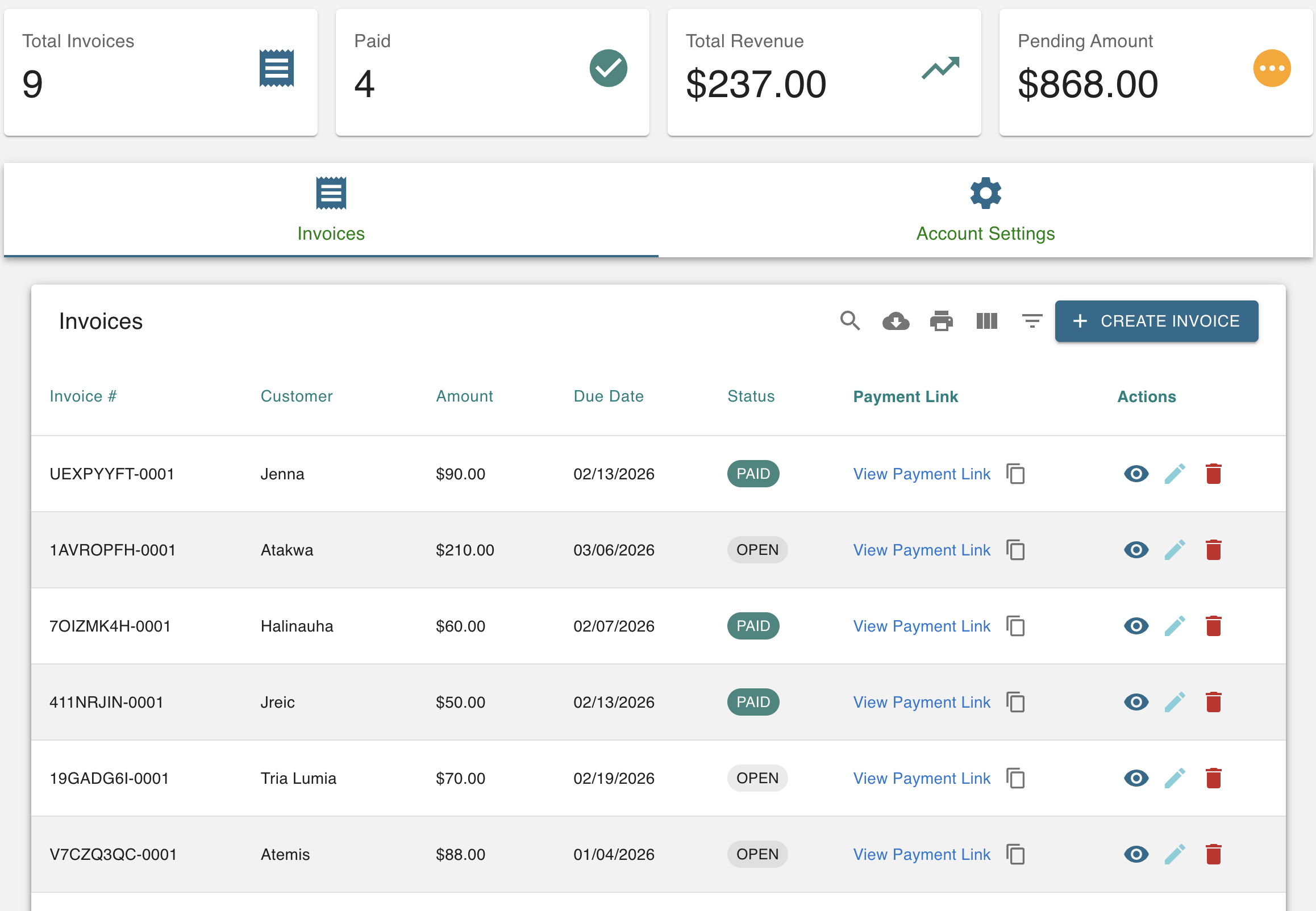 Worktrim Invoice Management - Professional invoicing with online payments